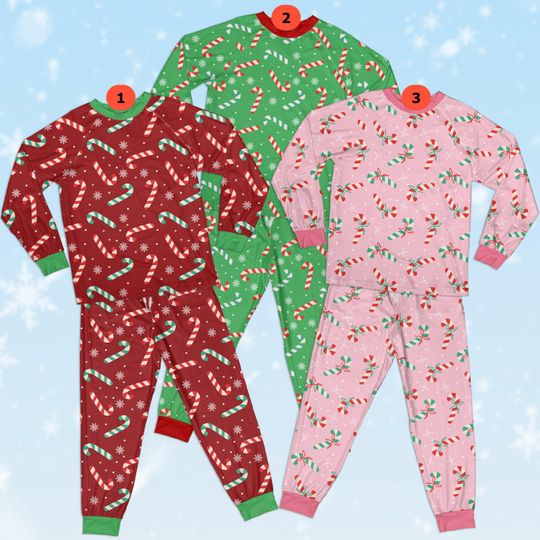 Discover Family Christmas Pajamas Set  Candy Cane Print Holiday Sleepwear, Matching Xmas PJs for Kids and Adults, Cozy Winter Loungewear