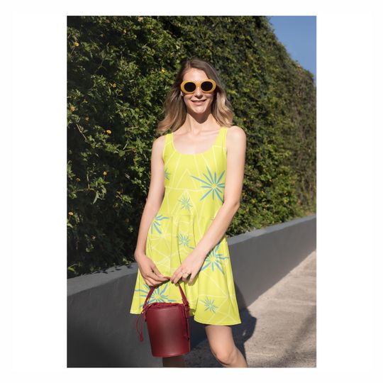 Joy Costume Inside out Yellow Happiness Dot Party Dress Skater