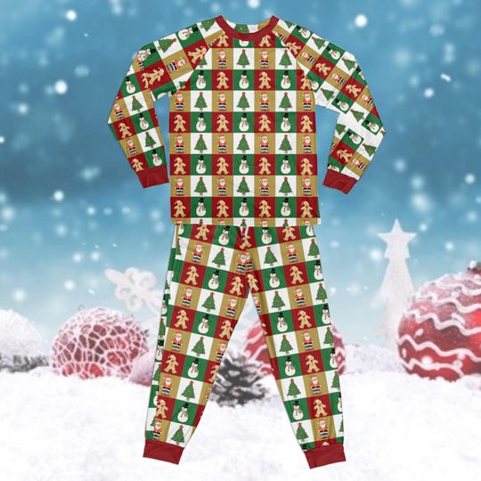 Matching Family Christmas Pajamas Set  Santa Claus, Gingerbread, Snowman Print Holiday Sleepwear, Cozy Xmas Pajama Outfit