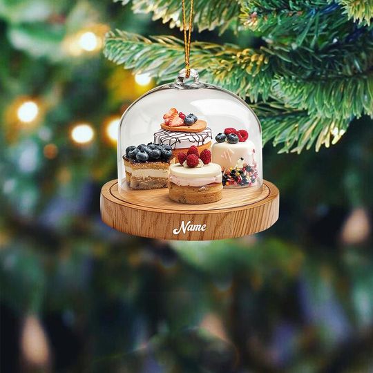 Discover Personalized Cake Display Case Ornament, Christmas Ornament, Baking Lovers Ornament, Baker Gift, Bakery Holiday Ornament Decor ID-1127-99NW
