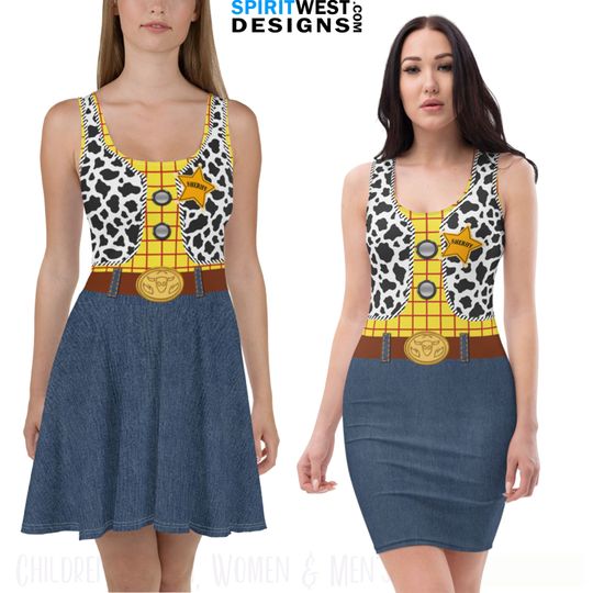 Discover Woody Costume Skater Dress, Toy Story Cosplay Halloween Dress Up Dance Gymnastics RunDisney Costume Running Activewear
