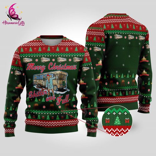 Christmas Vacation Shitter's Full Ugly Christmas Sweater Red