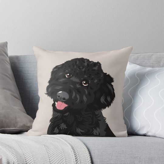 Discover Black Goldendoodle Pillow