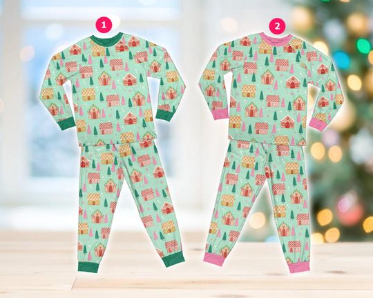 Discover Gingerbread House Pajama Set, Christmas Cookie Long Sleeve Two Piece Pajama, Family Christmas Pajamas, Christmas Baking Loungewear Set