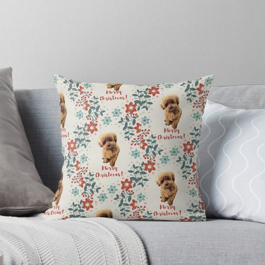 Discover Poodle Christmas Pillow