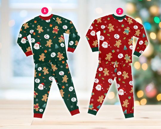 Discover Christmas Gingerbread Cookies Pajamas Set, Christmas Cookie Long Sleeve Two Piece, Cookie Baker, Cookie Tester, Cookie Squad Loungewear Set