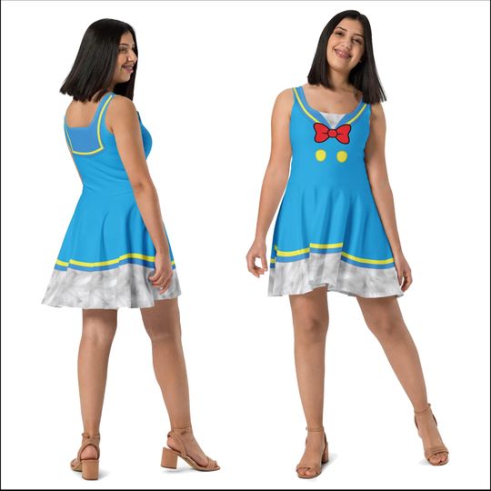 Discover Duck Costume, Sailor Party Dress With Feather Skater Dress, Cosplay Halloween Dance
