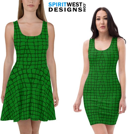 Discover Crocodile Alligator Costume Skater Dress | Reptile Cosplay Halloween Costume | Dance RunDisney Costume Activewear