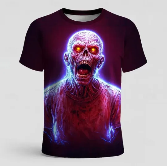 Discover Halloween Men’s Zombies T-Shirt – 3D Horror Graphic Tee2