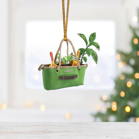 Discover Personalized Gardening Tool Ornament, Gardening Girl Carry Bag, Loved Gardening Tools Ornament, Plant Lover Gift TD-1106-YR1U
