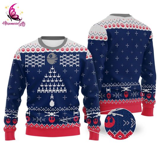Discover Fight Ship Xmas Ugly Sweater, Vader Lack of Cheer Ugly Christmas Sweater, Woolen Christmas Gift
