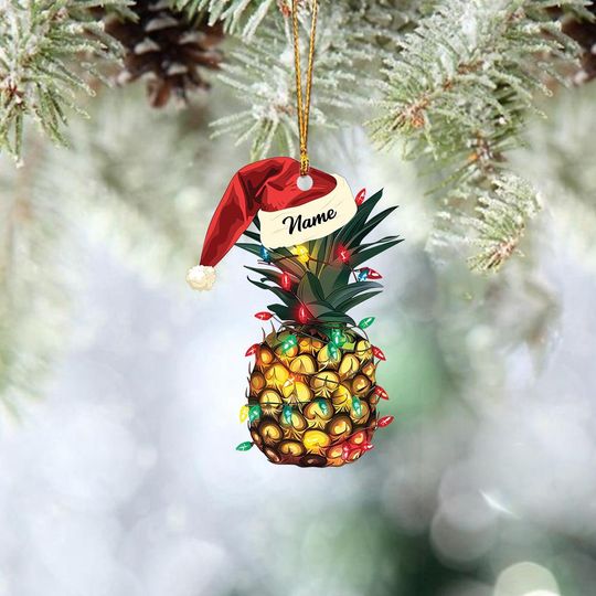 Discover Pineapple Christmas Tree Ornament, Pineapple Car Ornament, Pineapple Flat Hanging Ornament, Pineapple Lovers Xmas Ornament Gift TD-0926-XLKF