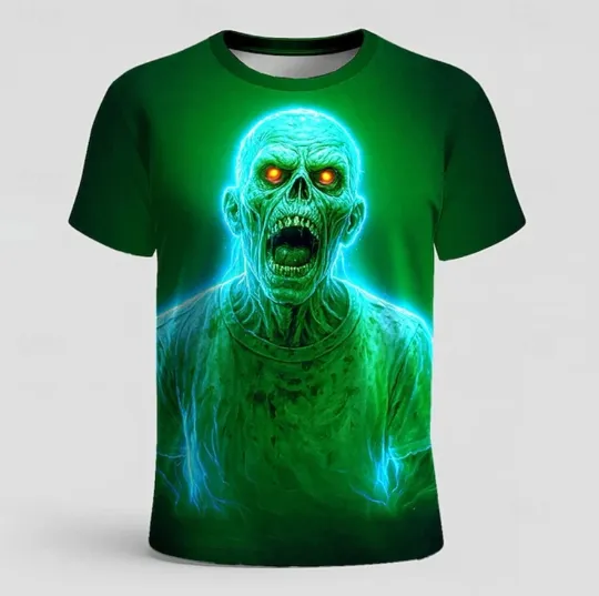 Discover Halloween Men’s Zombies T-Shirt – 3D Horror Graphic Tee1
