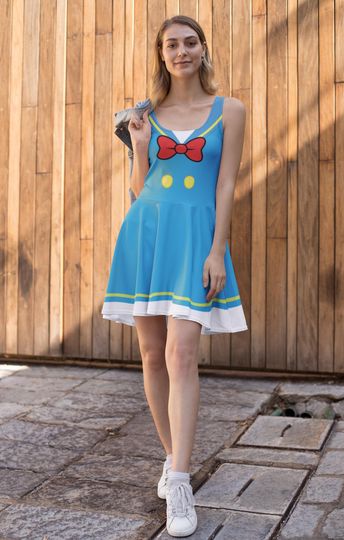Duck Costume Blue Sailor dress  Dot Party Dress Skater
