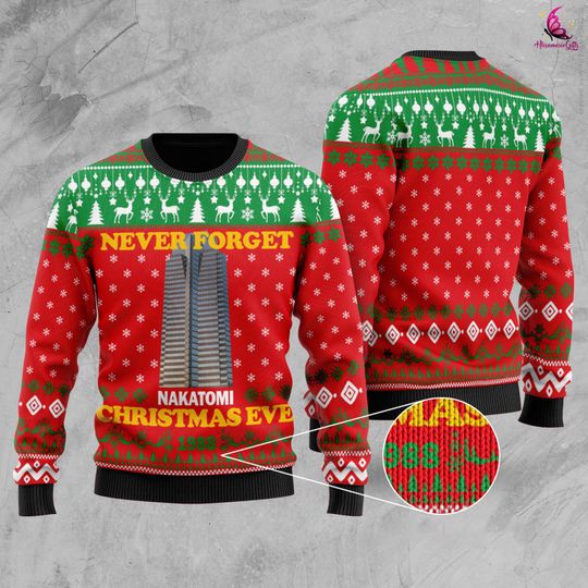 Discover Never Forget Nakatomi Plaza Christmas Sweater | Never Forget Nakatomi Ugly Xmas Sweater | Christmas Gift | Never Forget Christmas Eve 1988