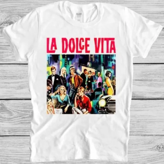 Discover La Dolce Vita 60s Fellini Movie T-Shirt Vintage Film Poster Gift