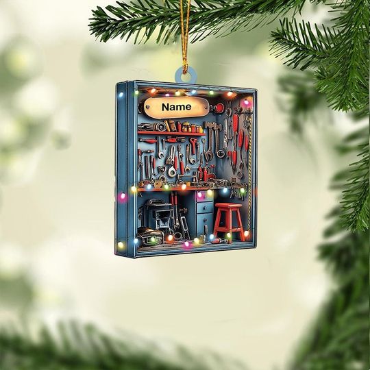 Discover Personalized Tools Cabinet Ornament, Mechanic Christmas Ornament, Mechanic Holiday Ornament, Handyman Ornament, Fixer Ornament