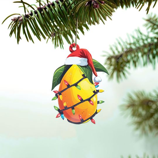 Discover Lovely Mango Christmas Tree Ornament, Mango Flat Hanging Ornament, Mango Lovers Xmas Ornament Gift