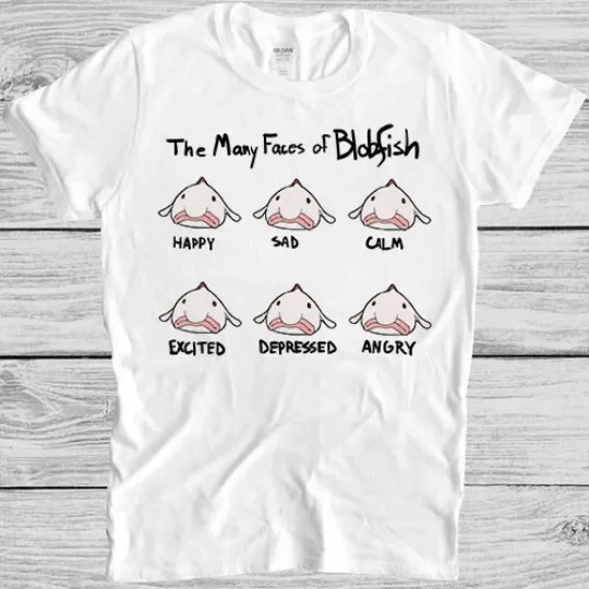 Discover Many Faces Of Blobfish T Shirt Funny Cool Men Women Retro Cool Gift 2462