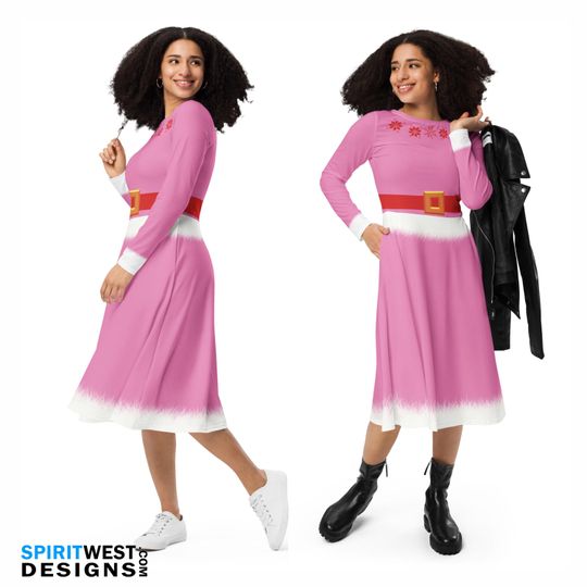 Jovie Elf Dress Buddy Christmas Party Holiday Costume Long Sleeve Santa's Helper Cosplay Bounding Movie Dress Up Gift