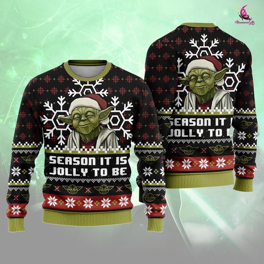 Discover Yoda Ugly Christmas Sweater | Yoda The Mandalorian Ugly Sweater | Galaxy Edge Ugly Sweatshirt | The Mandalorian Ugly Christmas Sweater