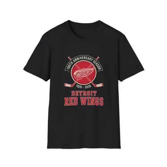 Discover Detroit Red Wings 100th Season Unisex Softstyle T-Shirt, Hockey Fan Shirt