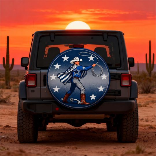 Discover Dallas Cowboys football Spare Tire Cover  Waterproof Tire Protector for Jep SUV RV Camper  Football Fan Gift for Dad Husband Truck Owners