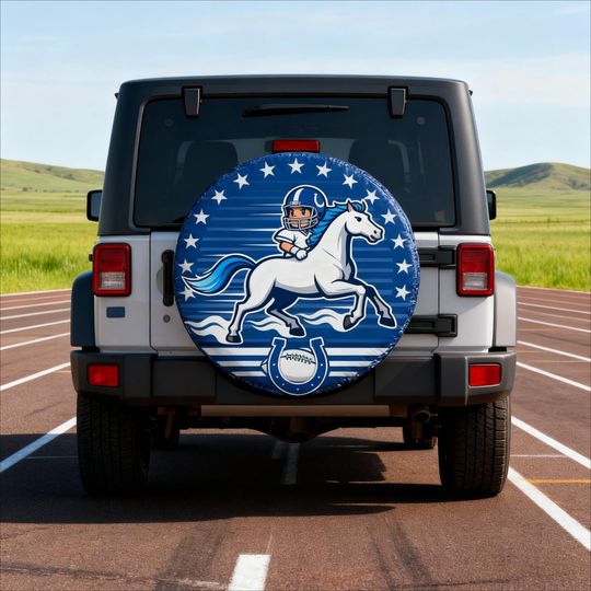 Discover Indianapolis Colts football Spare Tire Cover  Waterproof Tire Protector for Jep SUV RV Camper  Football Fan Gift for Dad Husband Truck Owners
