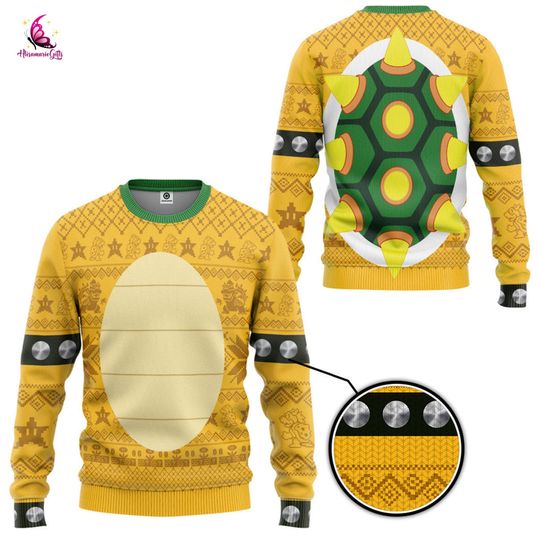 Mario Bowser Christmas Sweater, Super Mario Bros Cosplay Sweater