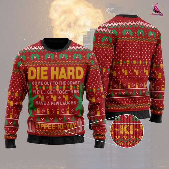 Discover Die Hard Christmas Ugly Sweater | Nakatomi Plaza | Movie Sweater | Vintage Sweater | Christmas Gift | Christmas Sweater | Merry Christmas