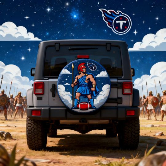 Tennessee Titans Football Spare Tire Cover, Football Fan Gift for Dad Husband