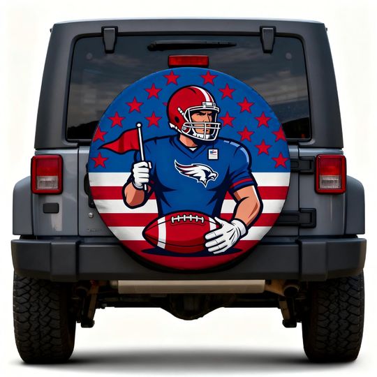 Washington Commanders Football Spare Tire Cover, Football Fan Gift for Dad Husband