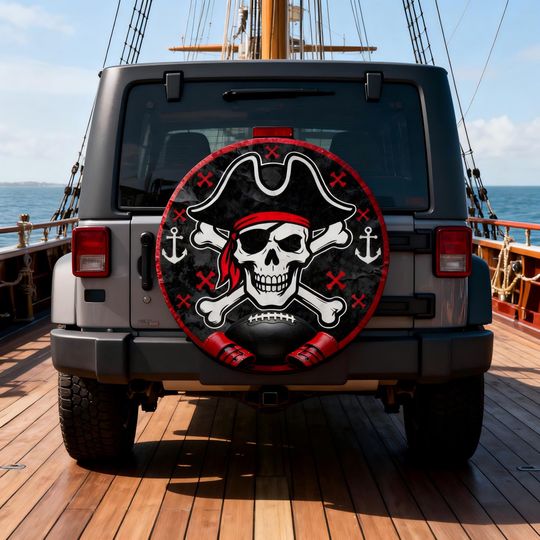 Tampa Bay Buccaneers Football Spare Tire Cover, Football Fan Gift for Dad Husband