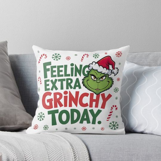 Discover Feeling extra Grin today, Merry Christmas Pillow