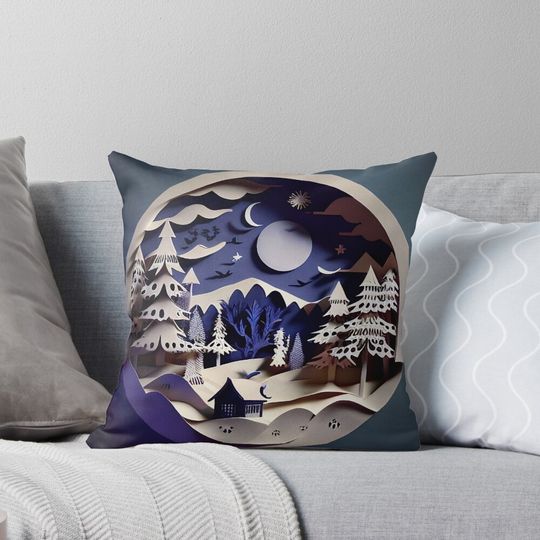 Discover christmas night with paper Pillow