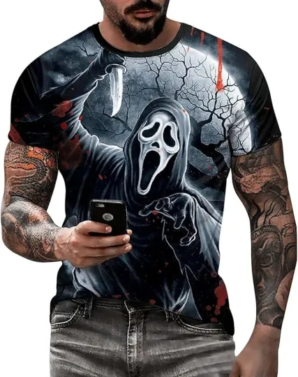 Discover Unique 3D Grim Reaper Halloween T-shirt for men and women. Holiday gift