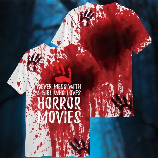 Discover =Bloody Halloween Theme 3D All Over Print T-shirt - AOP T-shirt4