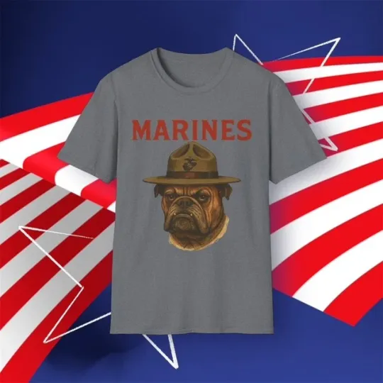 Discover Retro Marines Devil Dog T-Shirt Unisex Military Graphic Tee USMC Bulldog USA