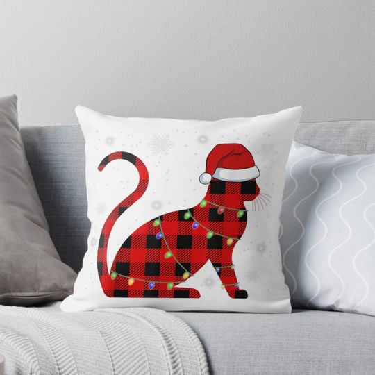 Discover christmas cat Pillow