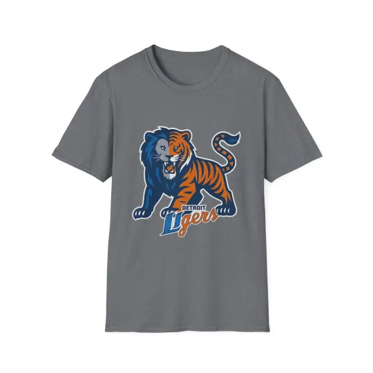 Discover Detroit Ligers T-Shirt Lions Tigers Mashup Graphic Tee Sports Shirt