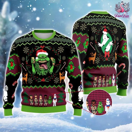 Bustin Ghostbusters Ugly Christmas Sweater Ghostbusters Ugly Christmas Sweater