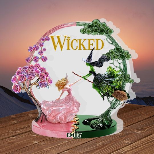 Personalized Wicked Acrylic Shaped Plaque, Elphaba Glinda Gift For Fan, Broadway Musical Decor, Custom Witch Sign, Halloween Theate
