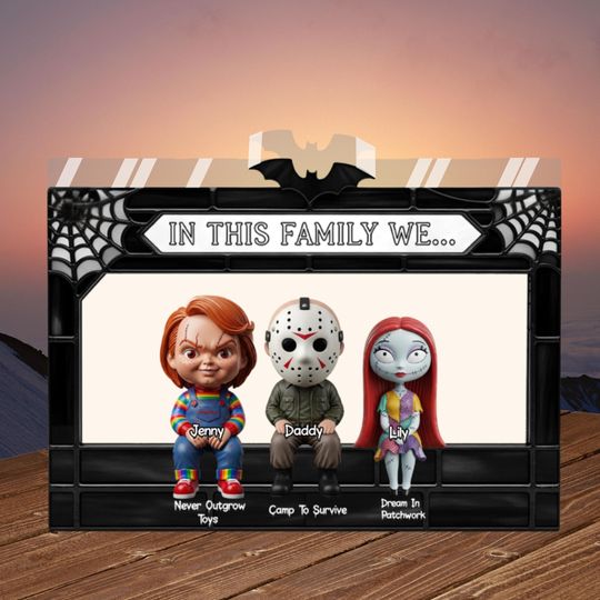 Discover Personalized Horror Family Shaped Plaque, Custom Scary Movie Character Acrylic Plaque, Halloween Home Decor, Spooky Family Name Gift