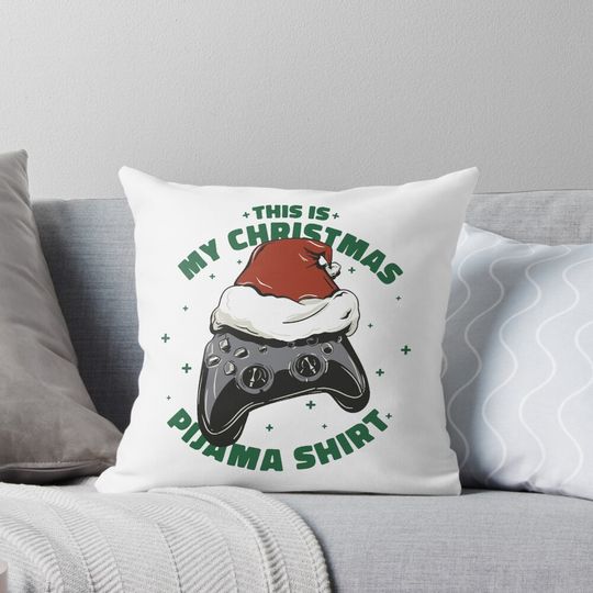 Discover Christmas holiday joystick design Pillow