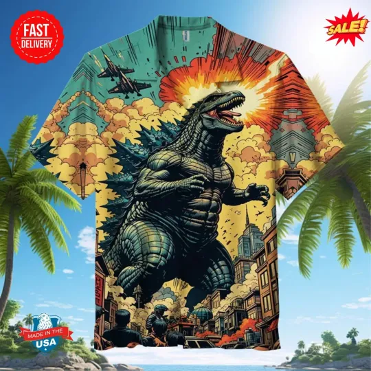 god zilla Unisex Hawaiian Shirt