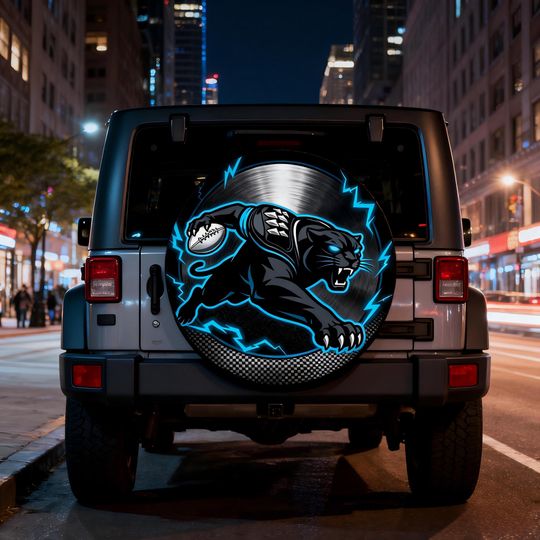 Carolina Panthers Football Spare Tire Cover, Gift for Football Fans