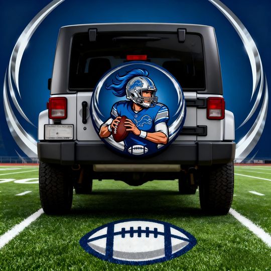 Discover Detroit Lions Football Spare Tire Cover, Gift for Football Fans