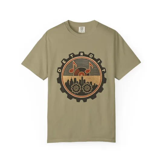 Discover Detroit Music City Skyline Gear Vintage Retro Graphic T-Shirt