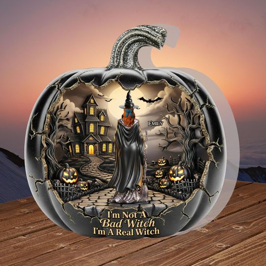 Discover Personalized Witch Halloween Acrylic Shaped Plaque, Spooky Name Sign For Her, Halloween Witch Decor, Wiccan Gift, Halloween Door Sign