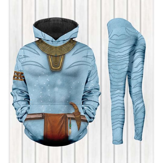 Neteyam Cosplay Hoodie Leggings Set, Avatar Navi Metkayina Costume, The Way of Water Hoodie, Animal Kingdom The World of Avatar Women Outfit